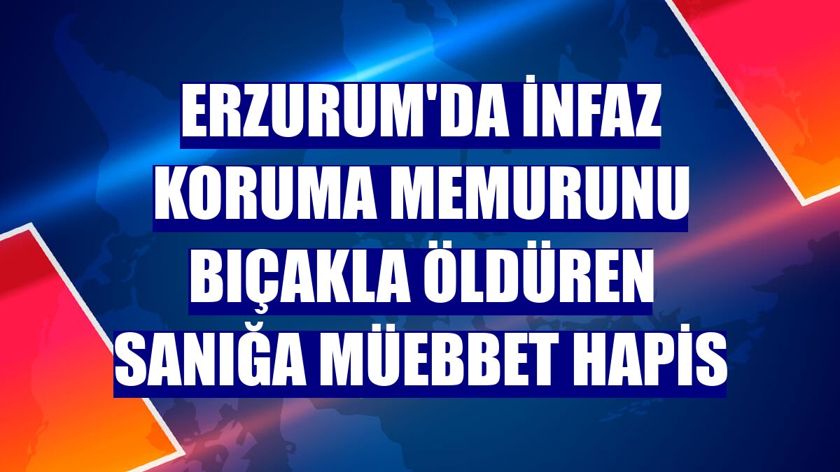 Erzurum'da infaz koruma memurunu bıçakla öldüren sanığa müebbet hapis