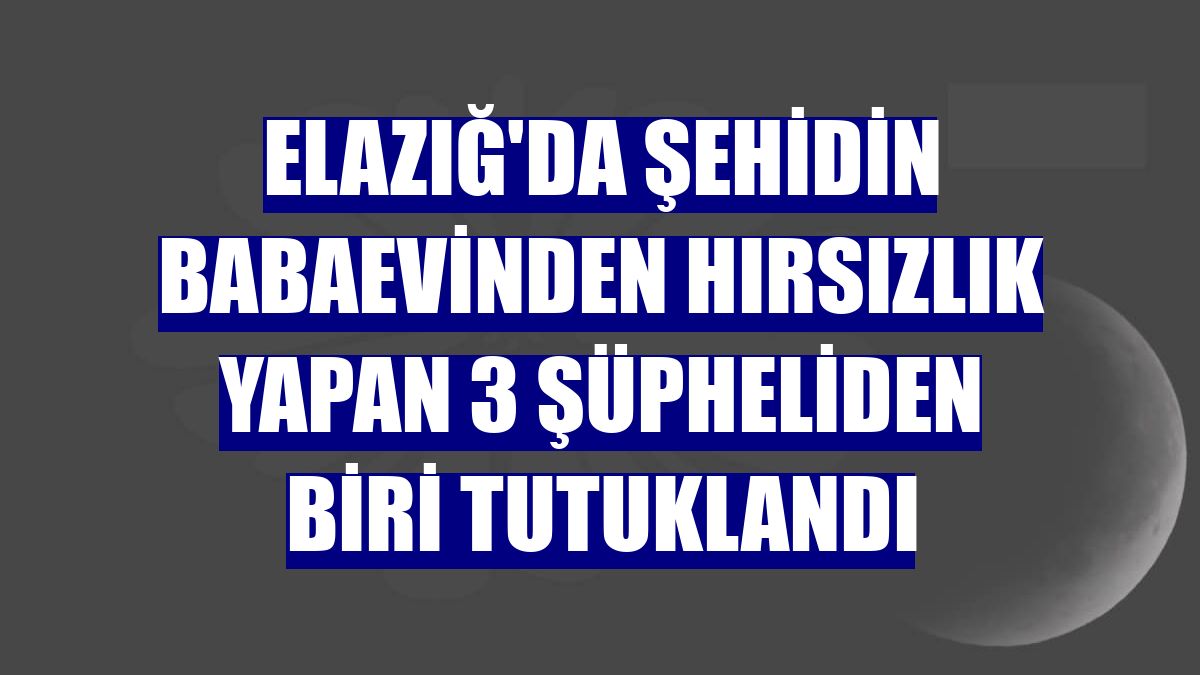 Elazığ'da şehidin babaevinden hırsızlık yapan 3 şüpheliden biri tutuklandı
