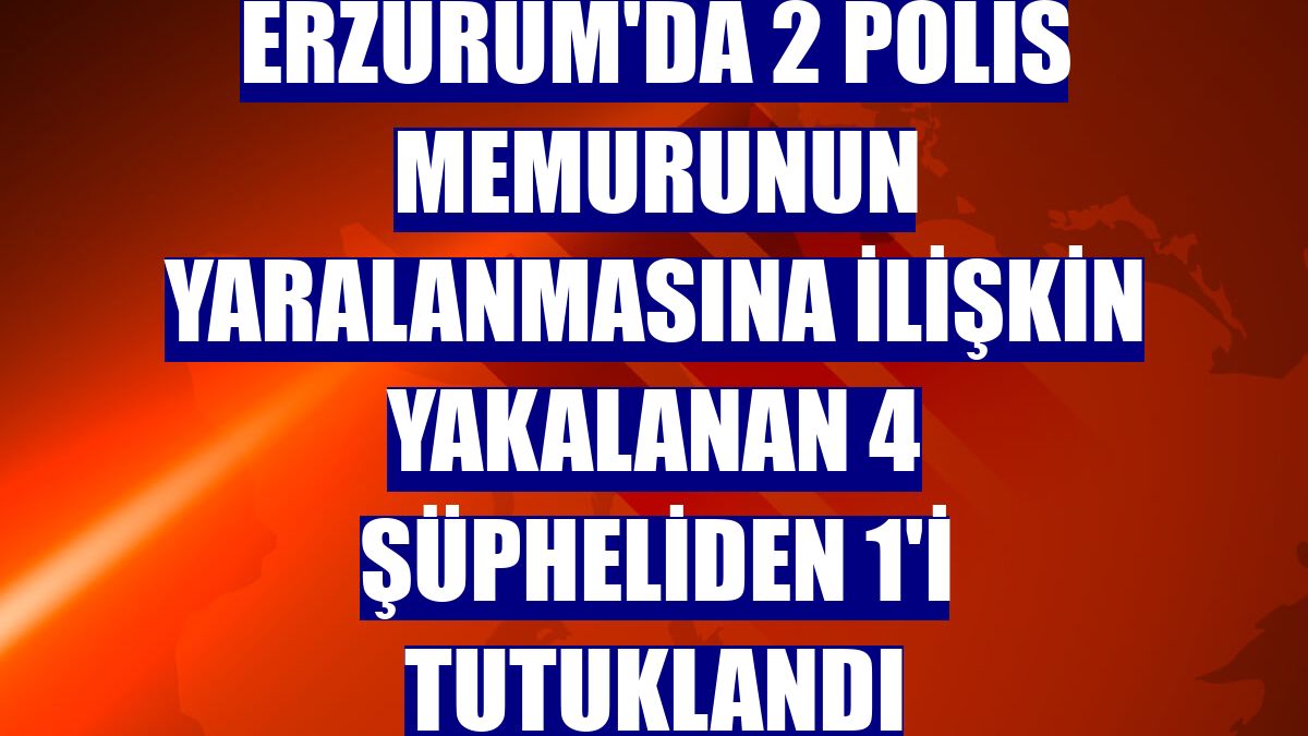Erzurum'da 2 polis memurunun yaralanmasına ilişkin yakalanan 4 şüpheliden 1'i tutuklandı