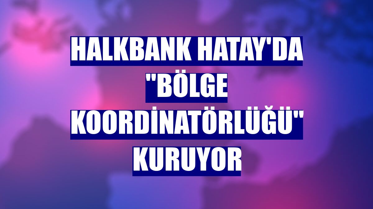 Halkbank Hatay'da "Bölge Koordinatörlüğü" kuruyor