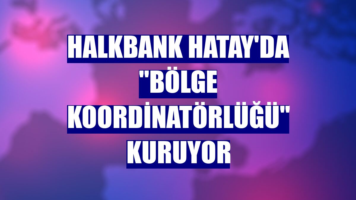 Halkbank Hatay'da 'Bölge Koordinatörlüğü' kuruyor