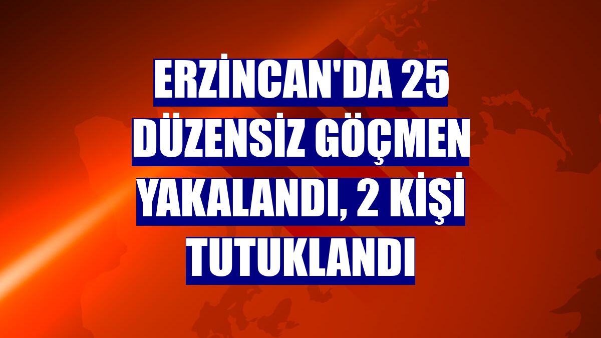 Erzincan'da 25 düzensiz göçmen yakalandı, 2 kişi tutuklandı