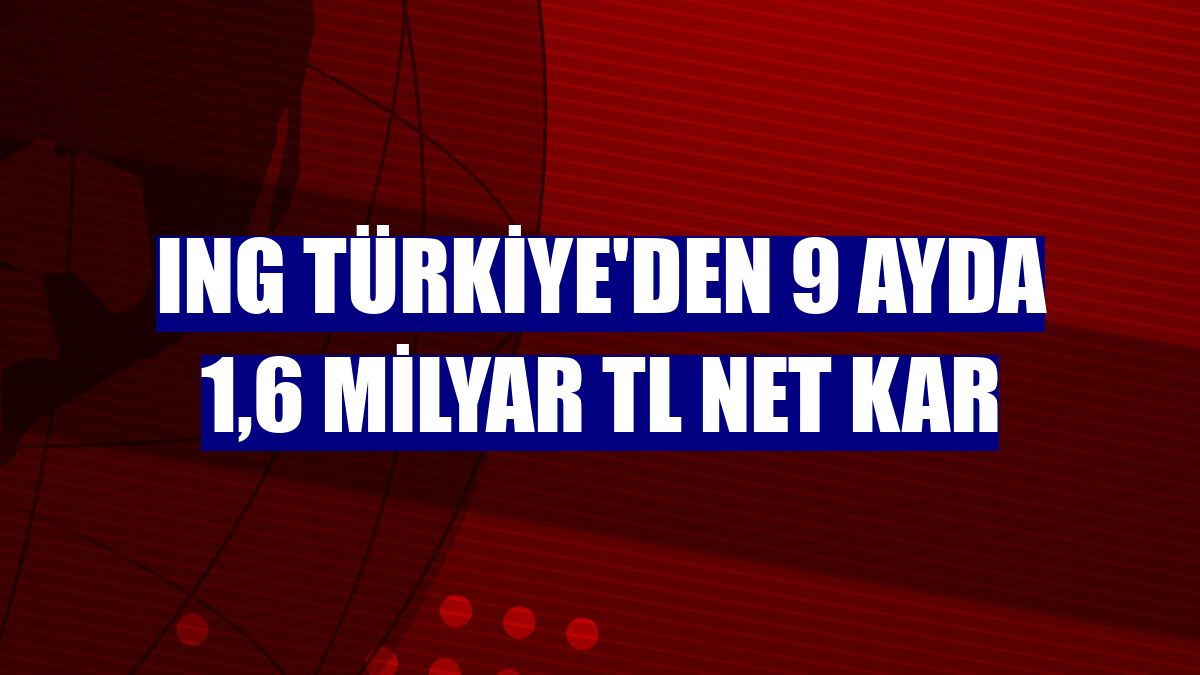 ING Türkiye'den 9 ayda 1,6 milyar TL net kar
