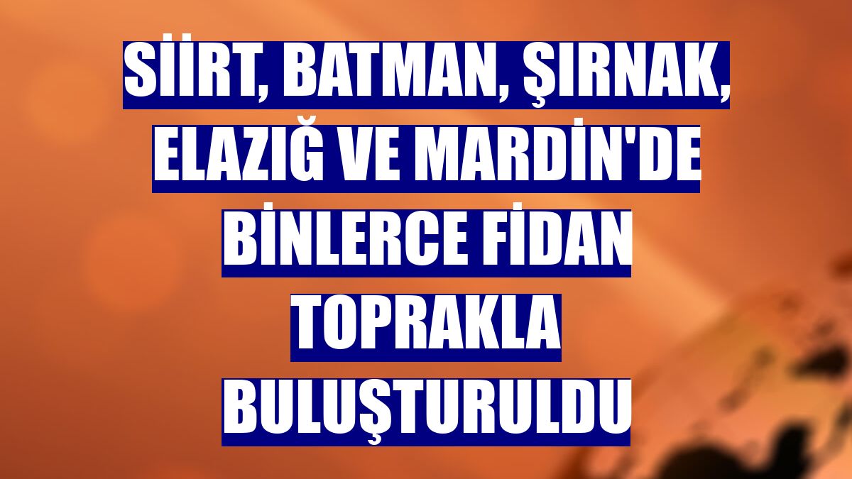 Siirt, Batman, Şırnak, Elazığ ve Mardin'de binlerce fidan toprakla buluşturuldu