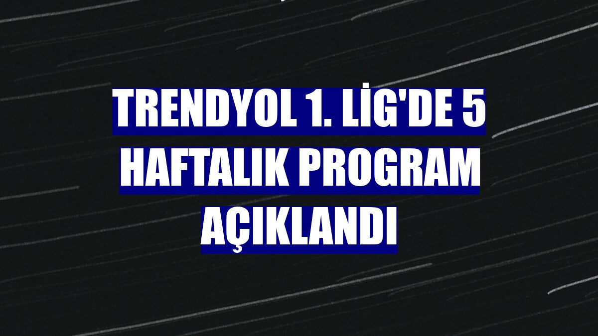 Trendyol 1. Lig'de 5 haftalık program açıklandı