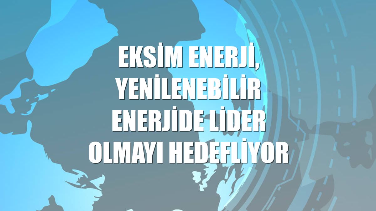 Eksim Enerji, yenilenebilir enerjide lider olmayı hedefliyor