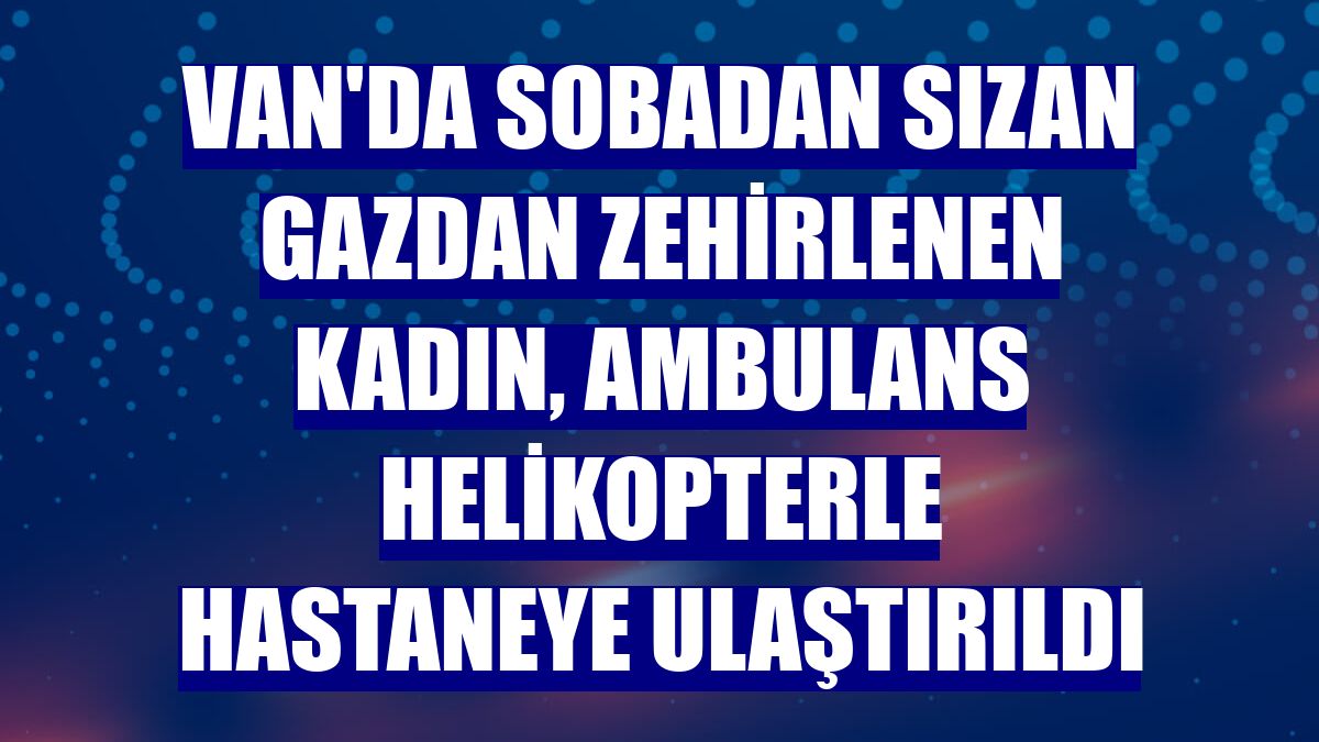 Van'da sobadan sızan gazdan zehirlenen kadın, ambulans helikopterle hastaneye ulaştırıldı