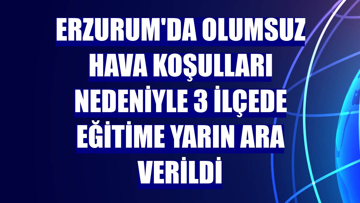 Erzurum'da olumsuz hava koşulları nedeniyle 3 ilçede eğitime yarın ara verildi