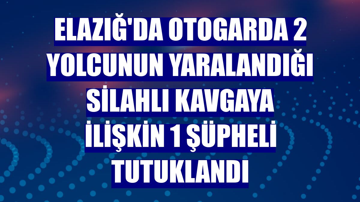 Elazığ'da otogarda 2 yolcunun yaralandığı silahlı kavgaya ilişkin 1 şüpheli tutuklandı