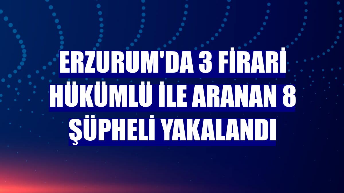 Erzurum'da 3 firari hükümlü ile aranan 8 şüpheli yakalandı