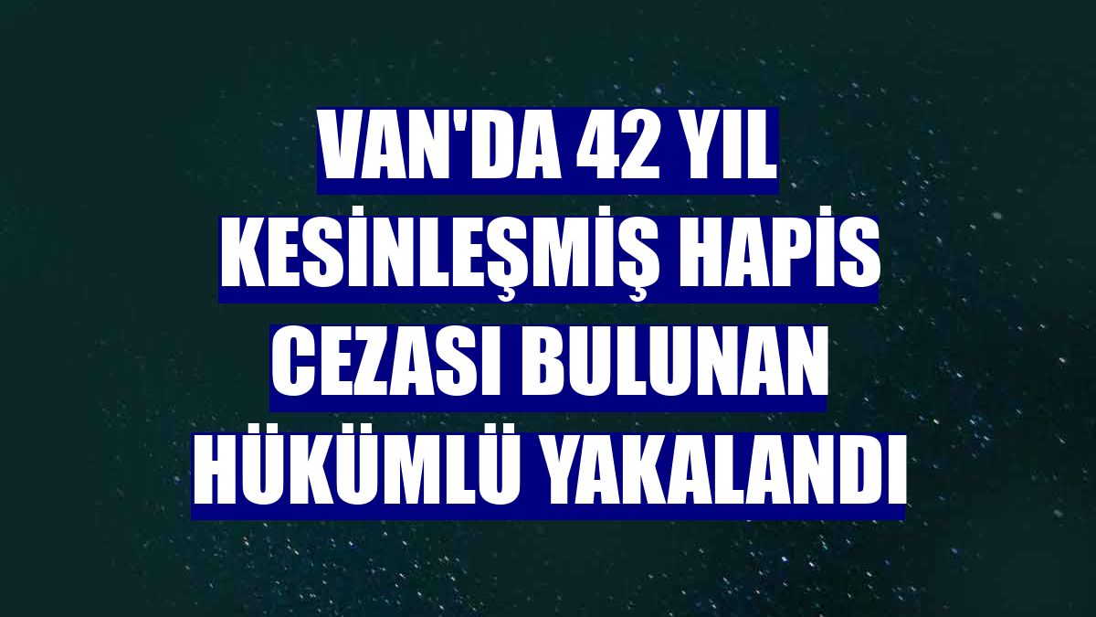 Van'da 42 yıl kesinleşmiş hapis cezası bulunan hükümlü yakalandı