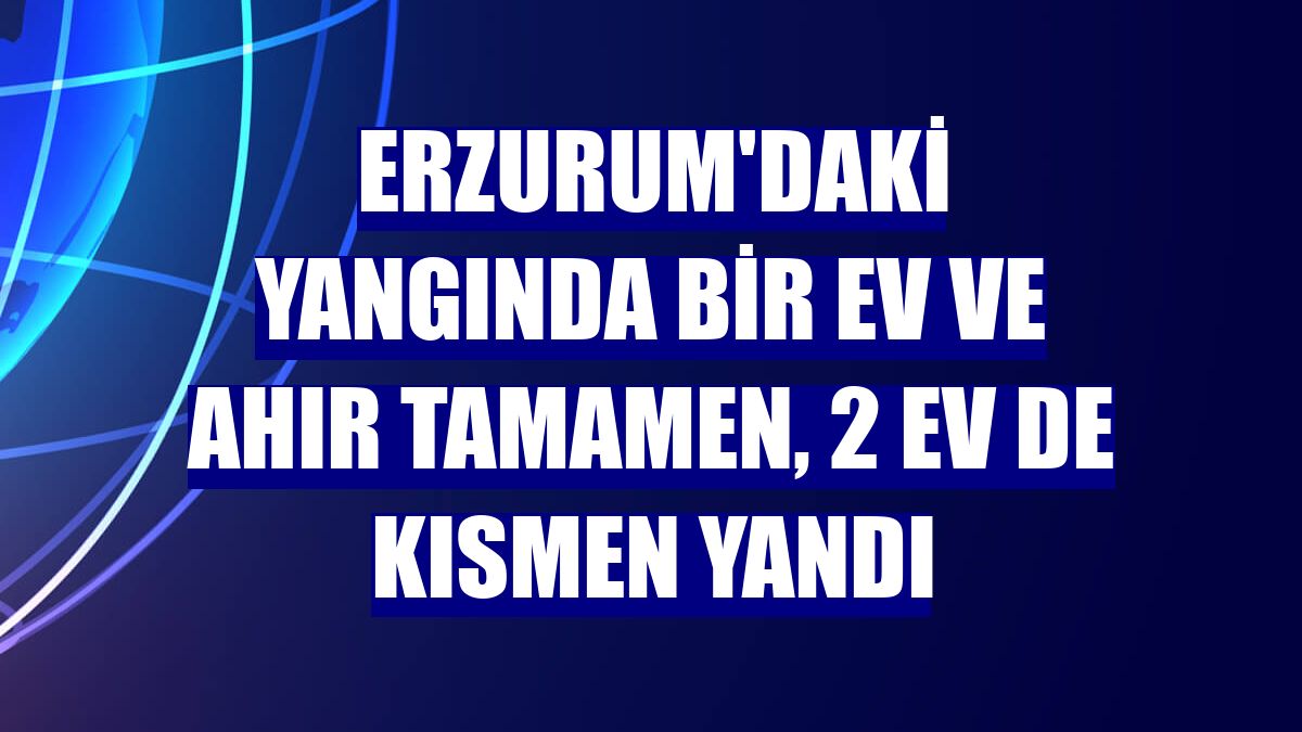 Erzurum'daki yangında bir ev ve ahır tamamen, 2 ev de kısmen yandı