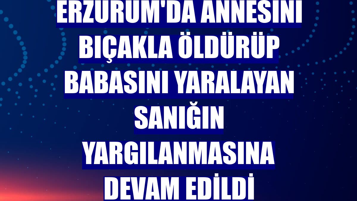 Erzurum'da annesini bıçakla öldürüp babasını yaralayan sanığın yargılanmasına devam edildi