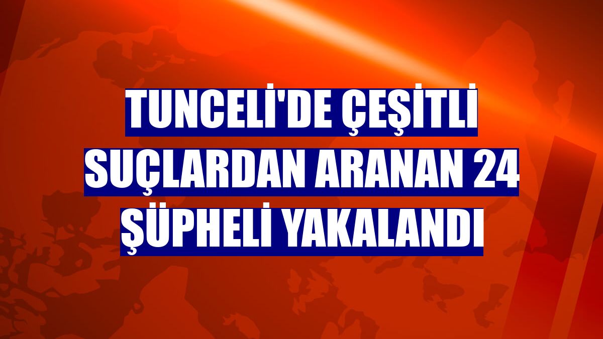 Tunceli'de çeşitli suçlardan aranan 24 şüpheli yakalandı