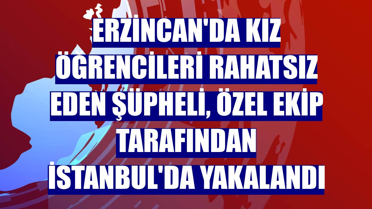 Erzincan'da kız öğrencileri rahatsız eden şüpheli, özel ekip tarafından İstanbul'da yakalandı