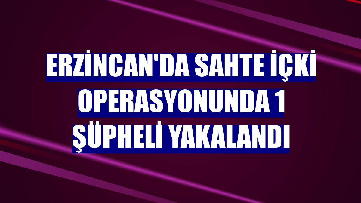 Erzincan'da sahte içki operasyonunda 1 şüpheli yakalandı