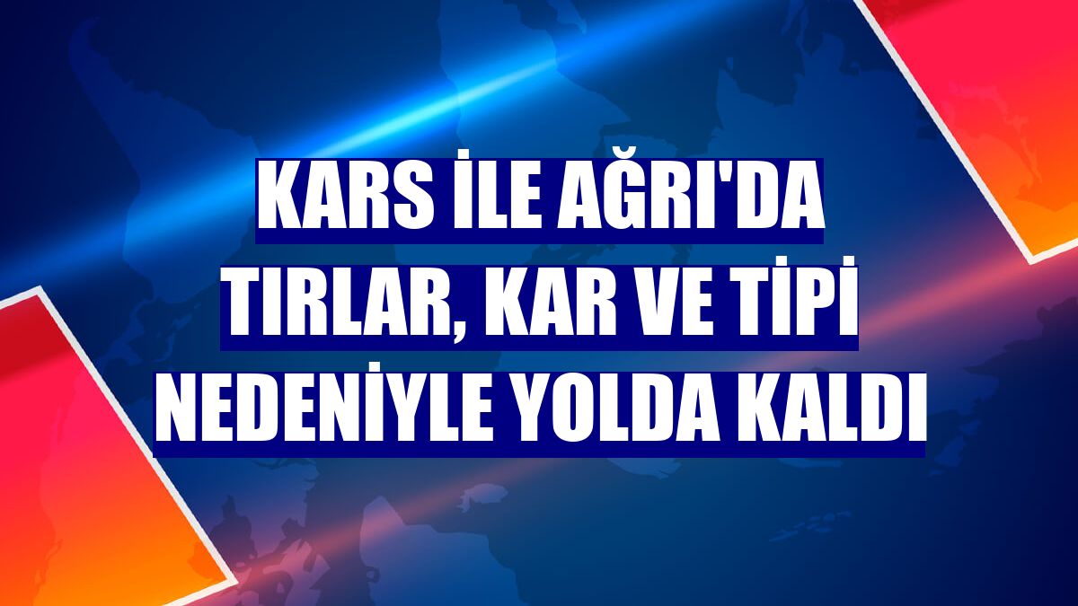 Kars ile Ağrı'da tırlar, kar ve tipi nedeniyle yolda kaldı