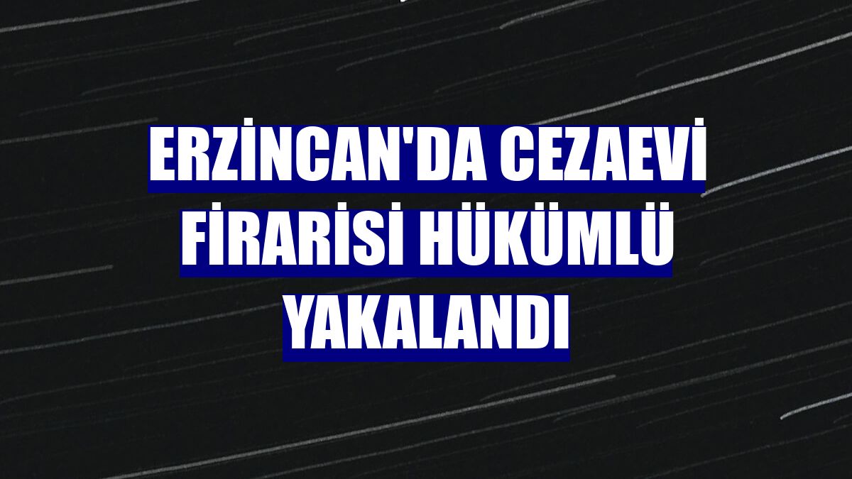 Erzincan'da cezaevi firarisi hükümlü yakalandı
