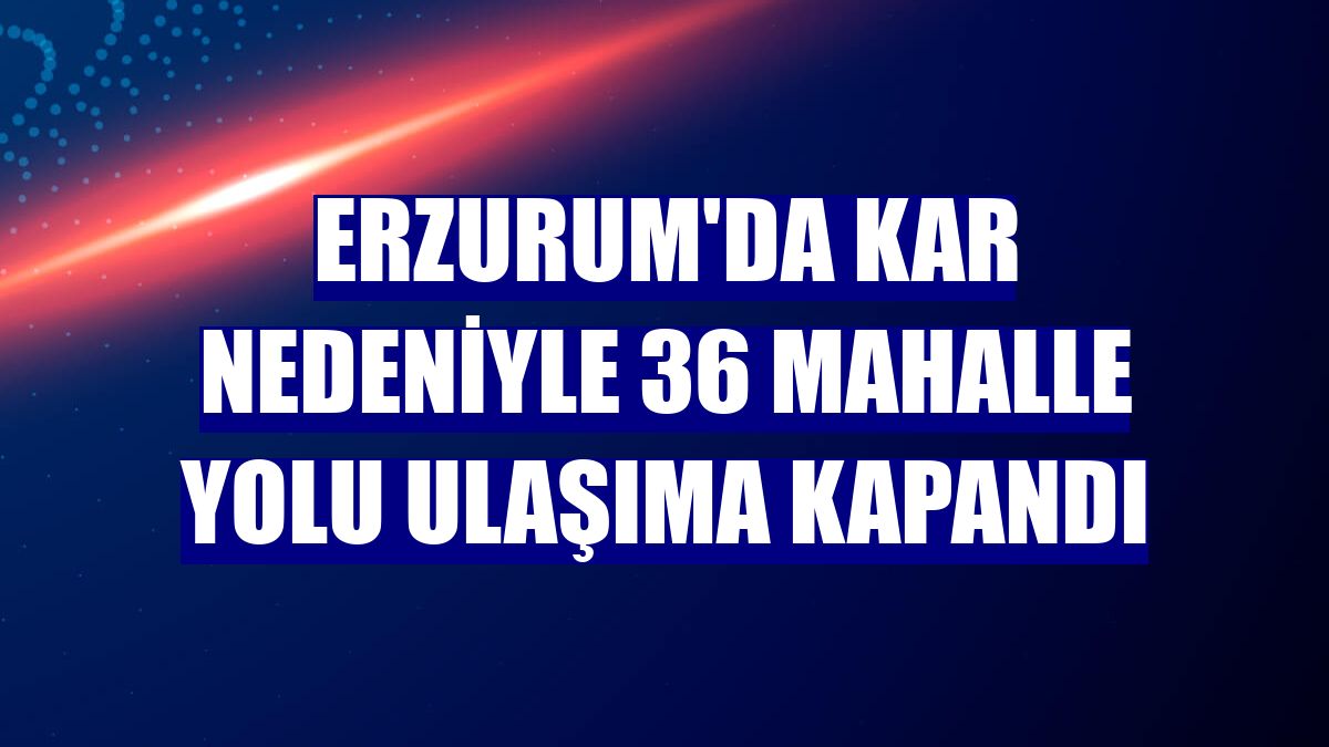 Erzurum'da kar nedeniyle 36 mahalle yolu ulaşıma kapandı