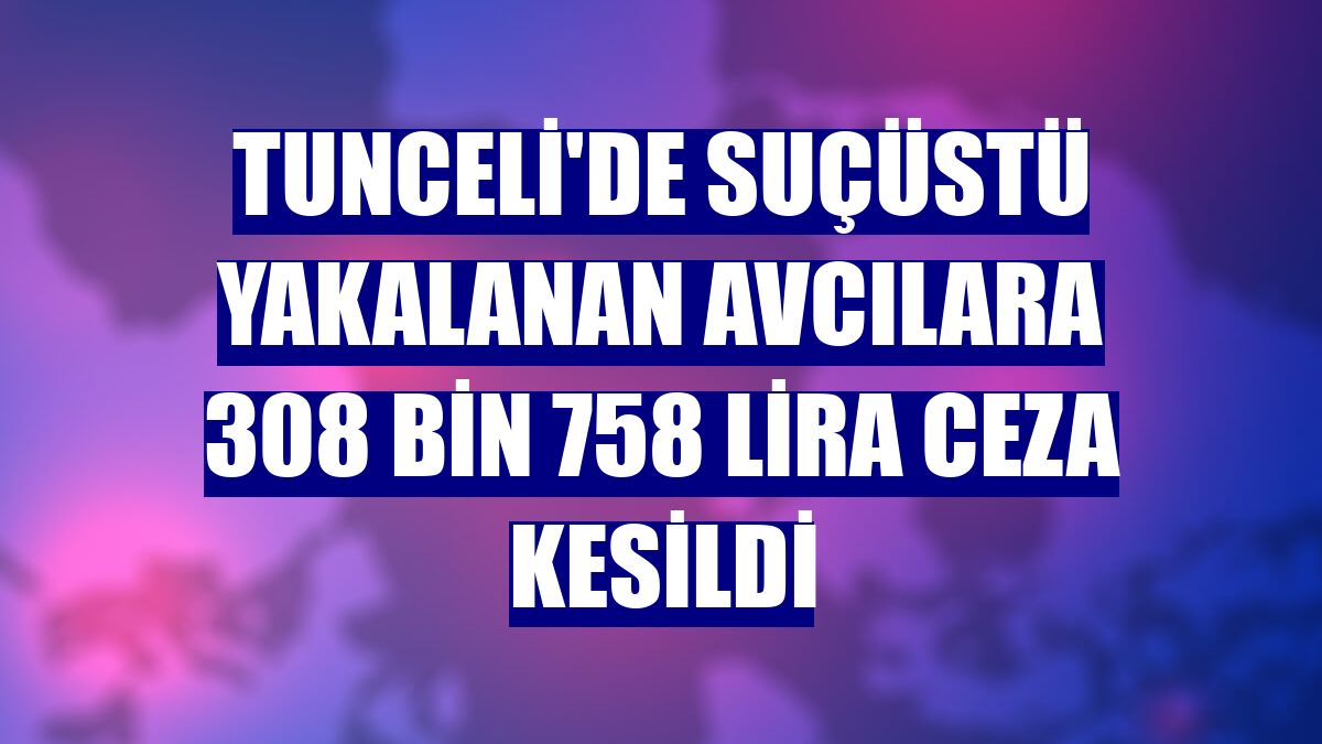 Tunceli'de suçüstü yakalanan avcılara 308 bin 758 lira ceza kesildi