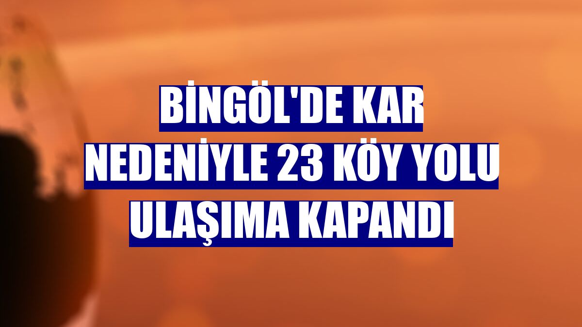 Bingöl'de kar nedeniyle 23 köy yolu ulaşıma kapandı