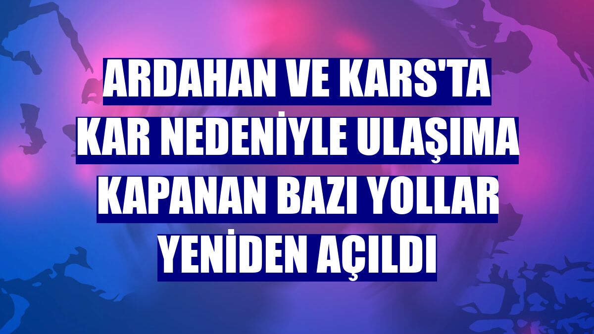 Ardahan ve Kars'ta kar nedeniyle ulaşıma kapanan bazı yollar yeniden açıldı