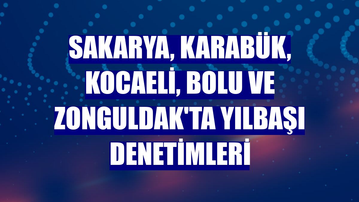 Sakarya, Karabük, Kocaeli, Bolu ve Zonguldak'ta yılbaşı denetimleri