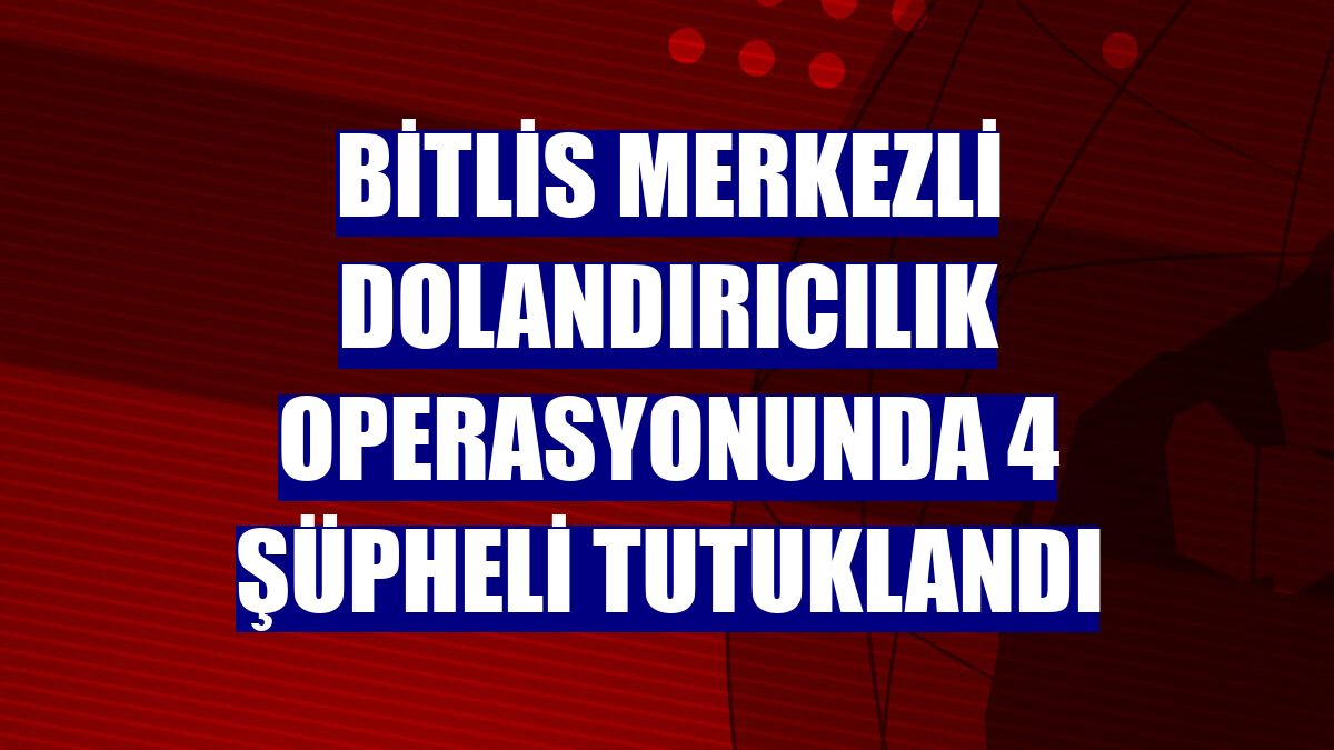 Bitlis merkezli dolandırıcılık operasyonunda 4 şüpheli tutuklandı