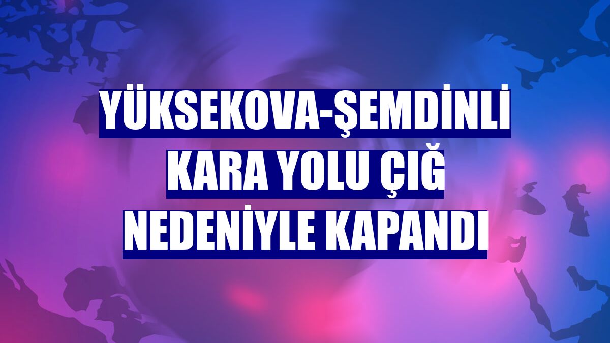 Yüksekova-Şemdinli kara yolu çığ nedeniyle kapandı