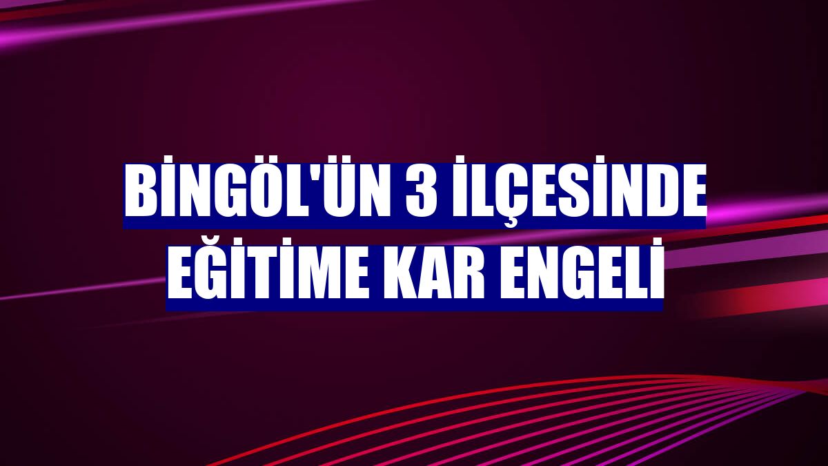 Bingöl'ün 3 ilçesinde eğitime kar engeli