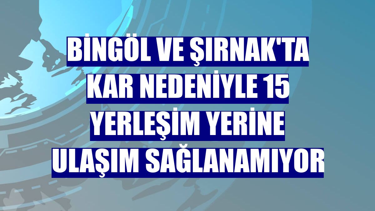 Bingöl ve Şırnak'ta kar nedeniyle 15 yerleşim yerine ulaşım sağlanamıyor