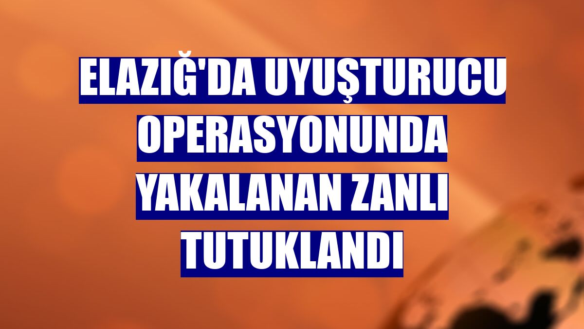 Elazığ'da uyuşturucu operasyonunda yakalanan zanlı tutuklandı