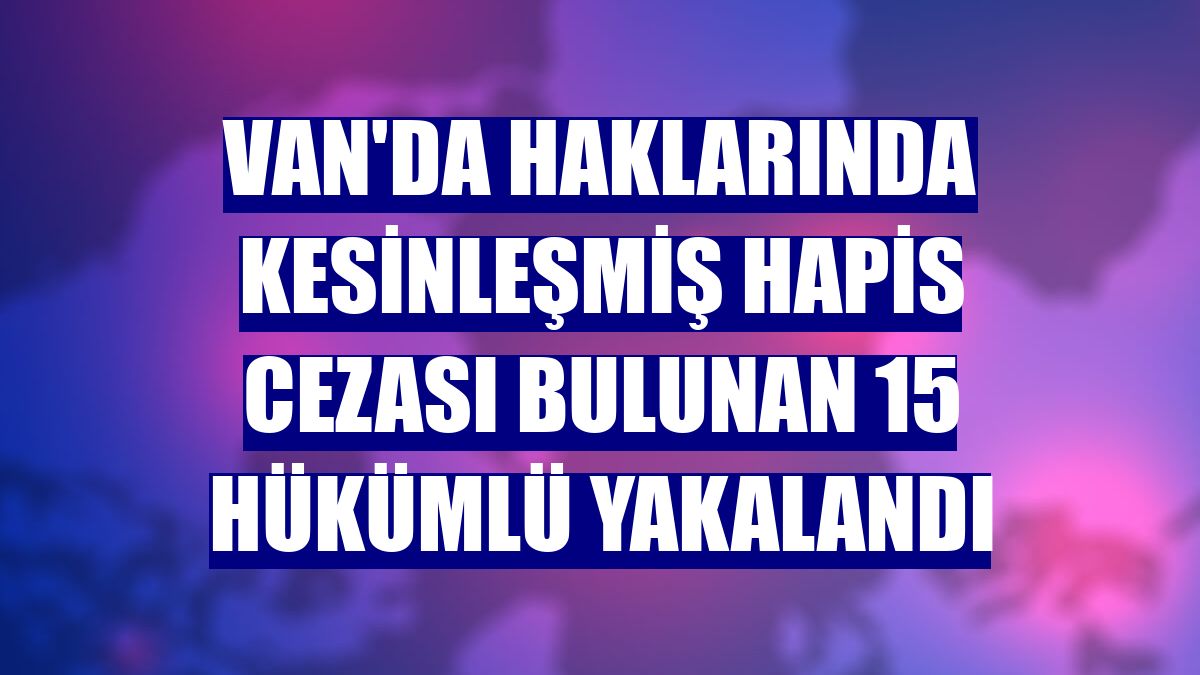 Van'da haklarında kesinleşmiş hapis cezası bulunan 15 hükümlü yakalandı