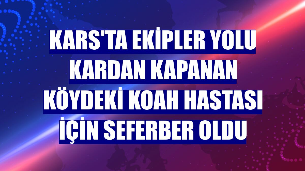 Kars'ta ekipler yolu kardan kapanan köydeki KOAH hastası için seferber oldu