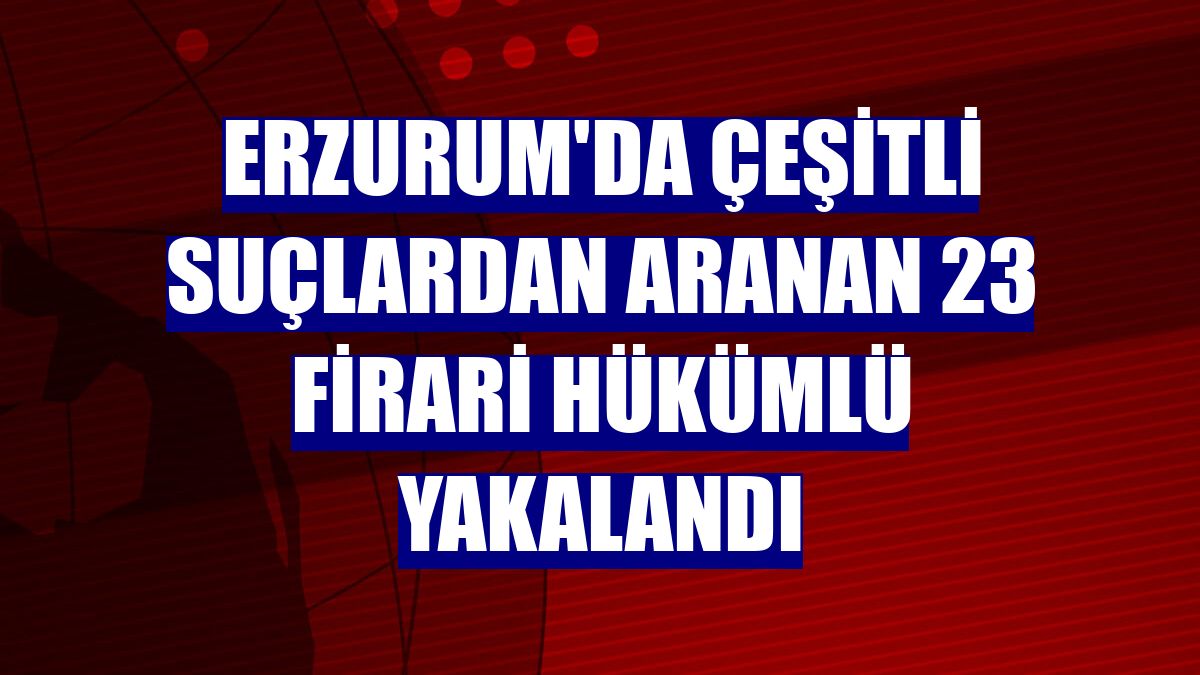 Erzurum'da çeşitli suçlardan aranan 23 firari hükümlü yakalandı