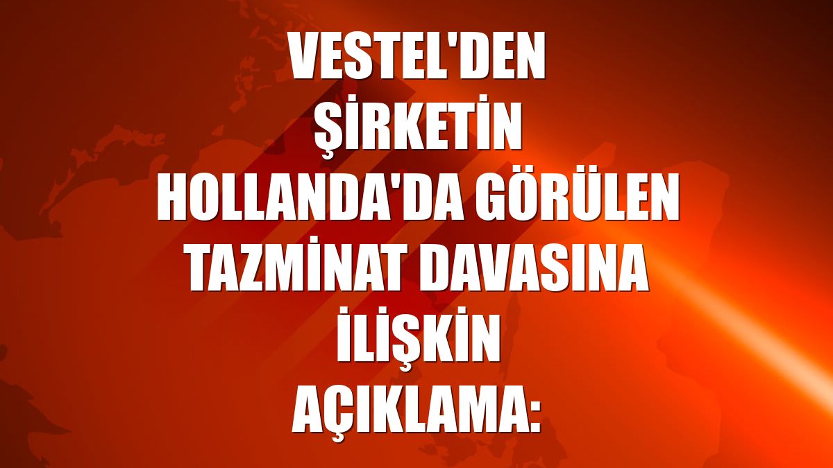 Vestel'den şirketin Hollanda'da görülen tazminat davasına ilişkin açıklama: