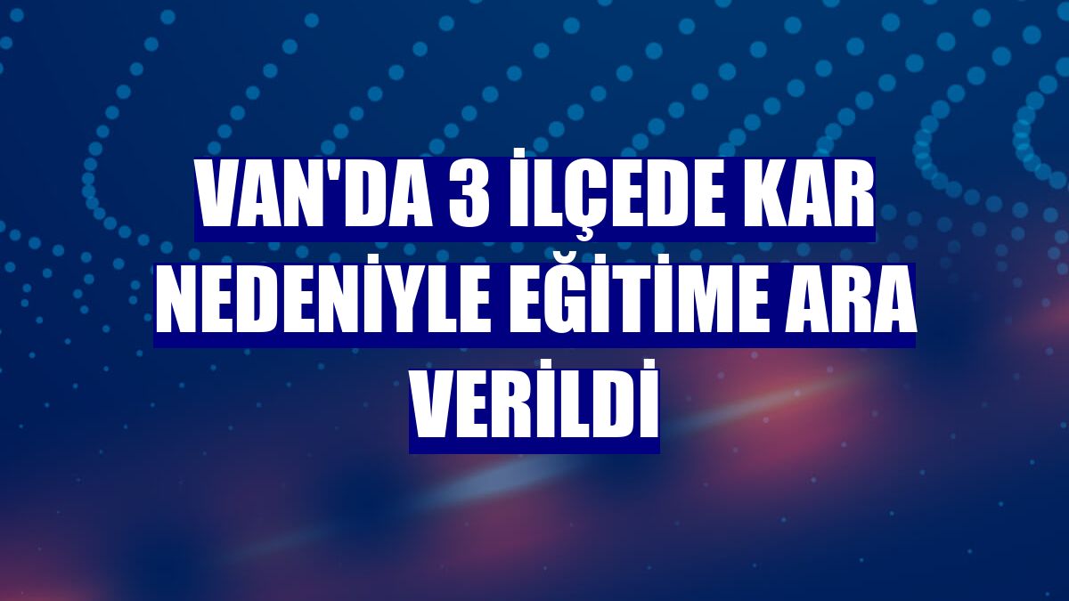 Van'da 3 ilçede kar nedeniyle eğitime ara verildi