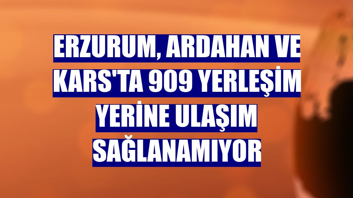 Erzurum, Ardahan ve Kars'ta 909 yerleşim yerine ulaşım sağlanamıyor