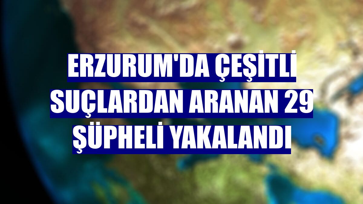 Erzurum'da çeşitli suçlardan aranan 29 şüpheli yakalandı