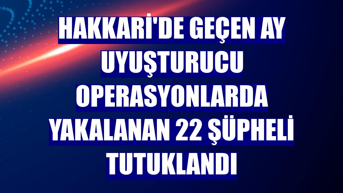 Hakkari'de geçen ay uyuşturucu operasyonlarda yakalanan 22 şüpheli tutuklandı