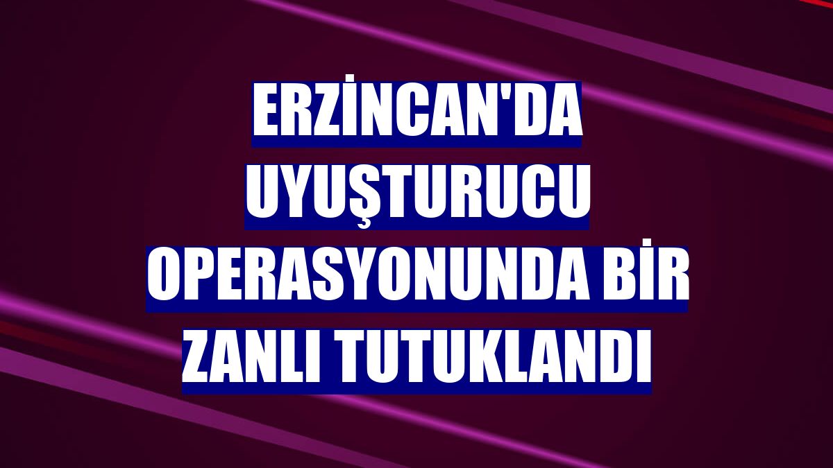 Erzincan'da uyuşturucu operasyonunda bir zanlı tutuklandı
