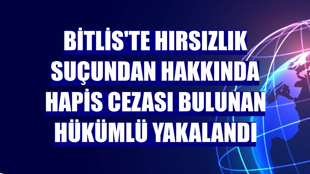 Bitlis'te hırsızlık suçundan hakkında hapis cezası bulunan hükümlü yakalandı