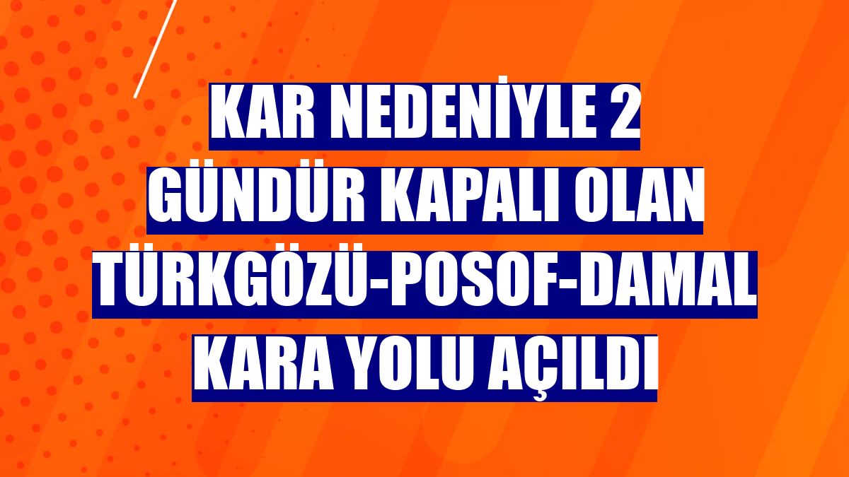Kar nedeniyle 2 gündür kapalı olan Türkgözü-Posof-Damal kara yolu açıldı