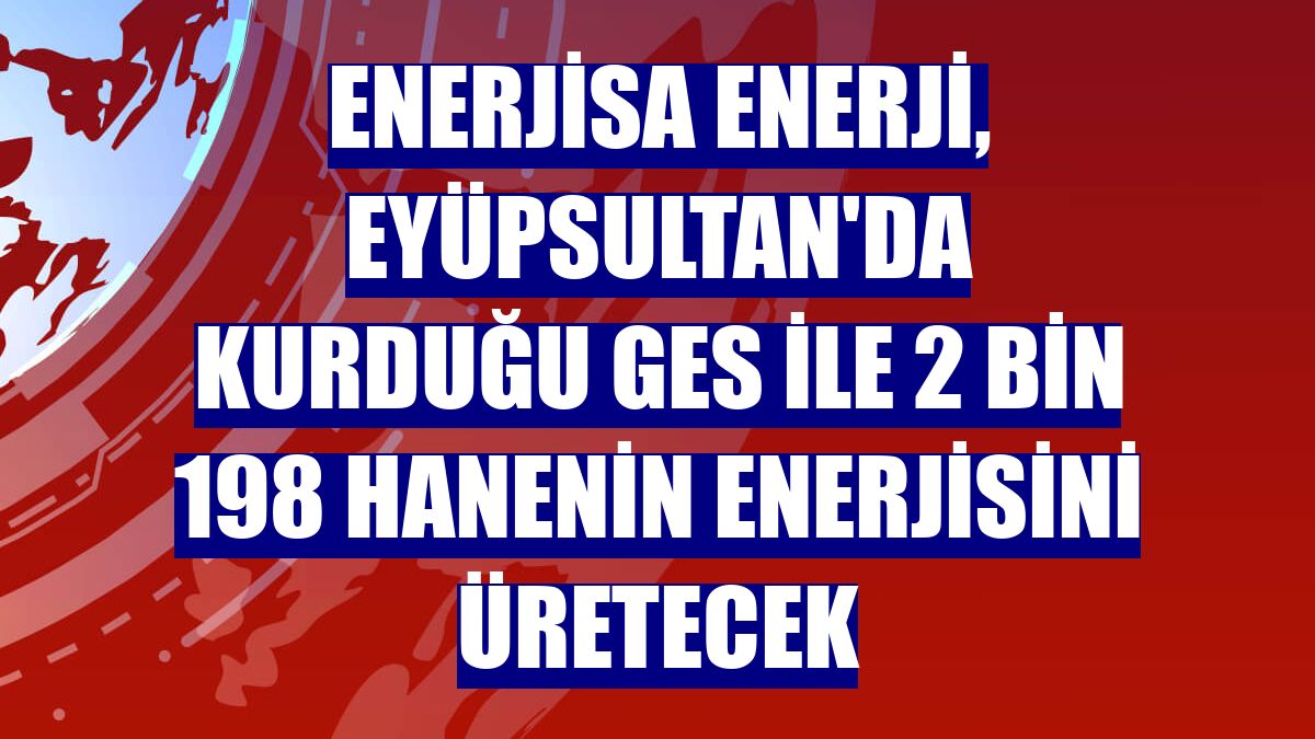 Enerjisa Enerji, Eyüpsultan'da kurduğu GES ile 2 bin 198 hanenin enerjisini üretecek