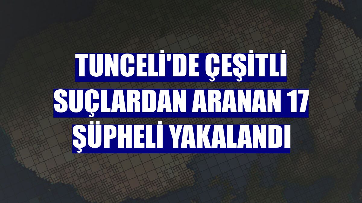 Tunceli'de çeşitli suçlardan aranan 17 şüpheli yakalandı