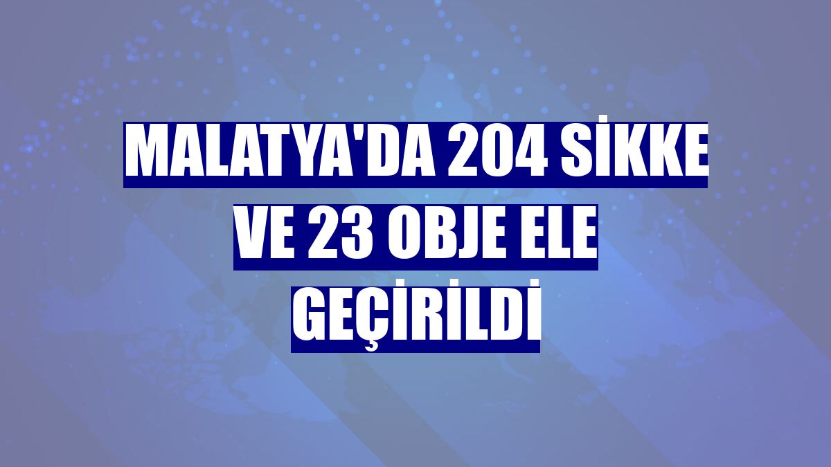 Malatya'da 204 sikke ve 23 obje ele geçirildi