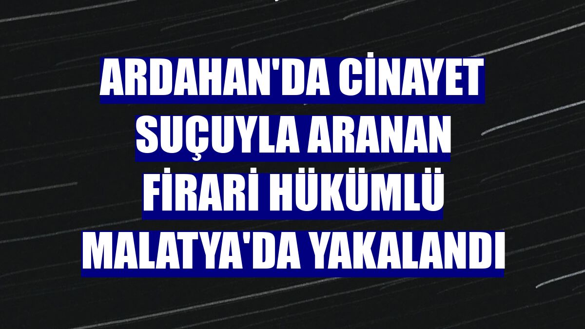 Ardahan'da cinayet suçuyla aranan firari hükümlü Malatya'da yakalandı