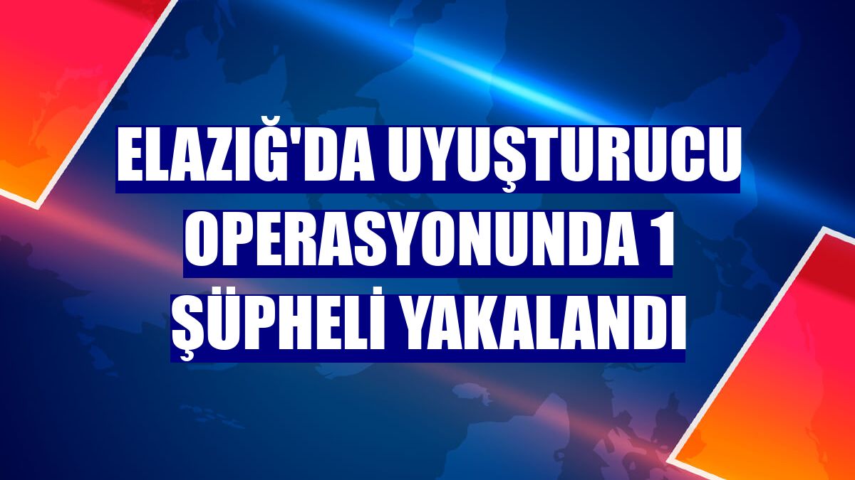 Elazığ'da uyuşturucu operasyonunda 1 şüpheli yakalandı