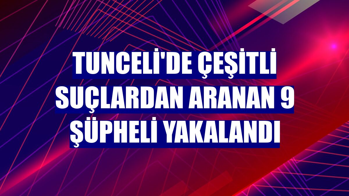 Tunceli'de çeşitli suçlardan aranan 9 şüpheli yakalandı