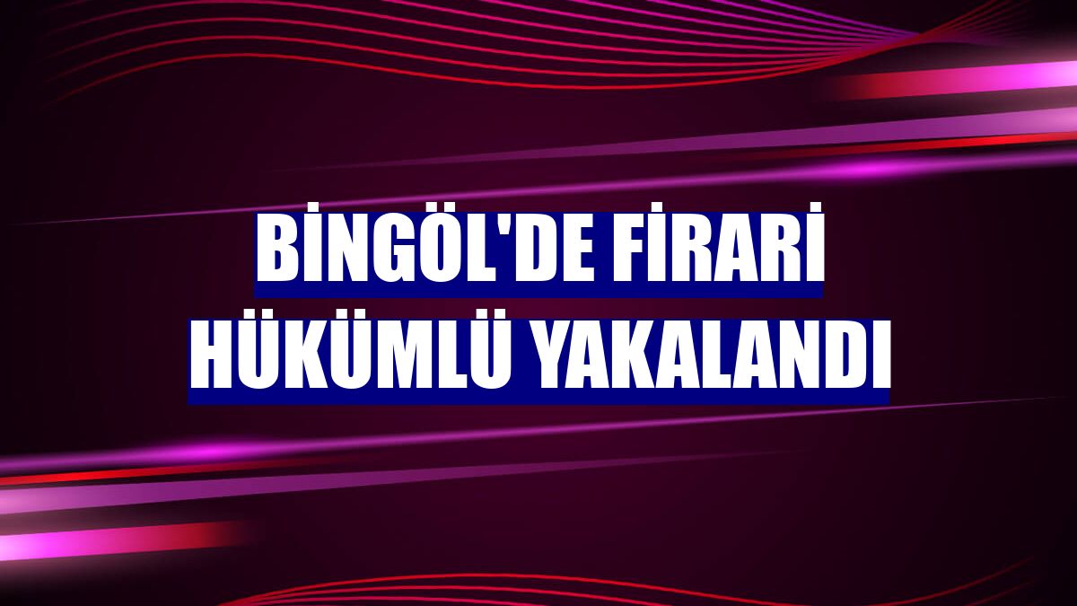 Bingöl'de firari hükümlü yakalandı